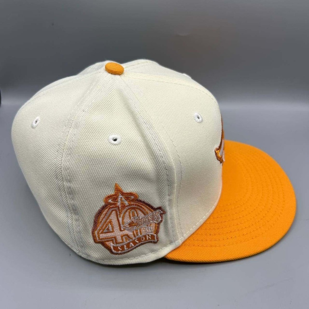 Los Angeles LA Angels Hat Men 7 3/8 White Yellow 59Fifty New Era MLB Fitted Cap